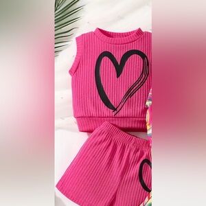 Brand new girls 2 piece set rib knit tank top and shorts